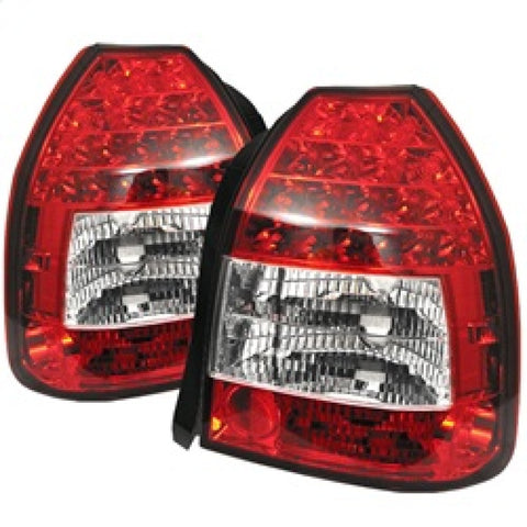 Spyder Honda Civic 96-00 3DR LED Tail Lights Red Clear ALT-YD-HC96-3D-LED-RC - 5004949