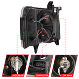 ANZO 07-13 Chevrolet Silverado 1500/2500/3500 Proj Headlights w/ Plank Style Switchback Chrome w/Amb - 111411