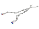 aFe POWER Takeda 2.5in 304 SS CB Exhaust w/ Blue Flame Tips 17-19 Infiniti Q60 V6-3.0L (tt) - 49-36134NM-L