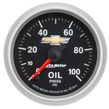 AutoMeter Gauge Oil Press 2-1/16in. 100PSI Digital Stepper Motor Chevy Gold Bowtie - 880447