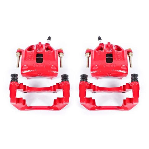 Power Stop 1991 BMW 318i Front Red Calipers w/Brackets - Pair - S1138
