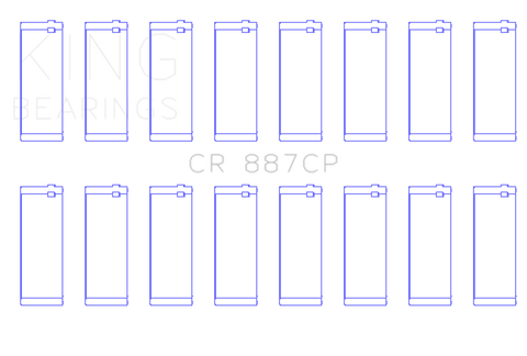 King Ford (USA) Eng 445 T/D (Size +0.10) Connecting Rod Bearing - Set of 8 Pairs - CR887CP010
