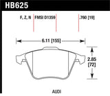 Hawk 2001-2010 Audi S3 European HPS 5.0 Front Brake Pads - HB625B.760