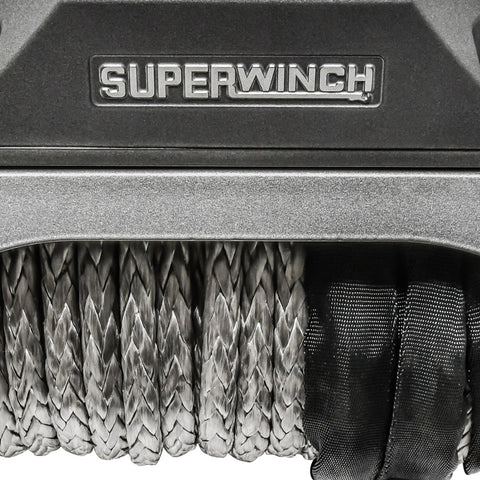Superwinch 12000 LBS 12V DC 3/8in x 80ft Synthetic Rope SX 12000SR Winch - Graphite - 1712201