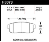 Hawk Mazda RX-8 / Nissan Track DTC-60 Race Rear Brake Pads - HB378G.565