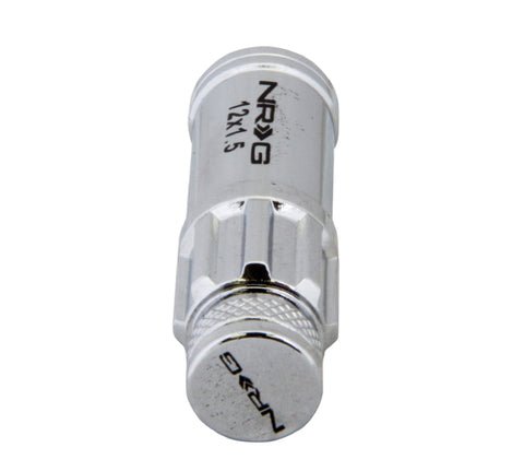 NRG 700 Series M12 X 1.5 Steel Lug Nut w/Dust Cap Cover Set 21 Pc w/Locks & Lock Socket - Silver - LN-LS700SL-21