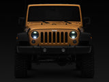 Raxiom 97-18 Jeep Wrangler TJ/JK Axial Series 13-LED Headlights- Black Housing (Clear Lens) - J150093