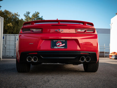 aFe POWER MACH Force-Xp 3in Axle-Back Exhaust 16-20 Chevy Camaro SS V8 6.2L w/o Mufflers - Polished - 49-44119NM-P