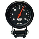 Autometer Black 2 5/8 inch 6000 rpm Tachometer Mini Tach Gauge - 2891