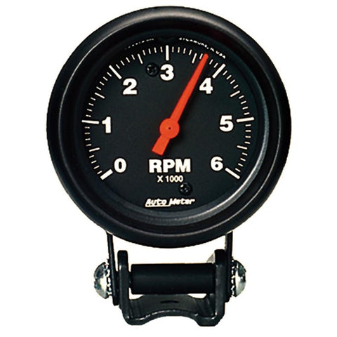 Autometer Black 2 5/8 inch 6000 rpm Tachometer Mini Tach Gauge - 2891