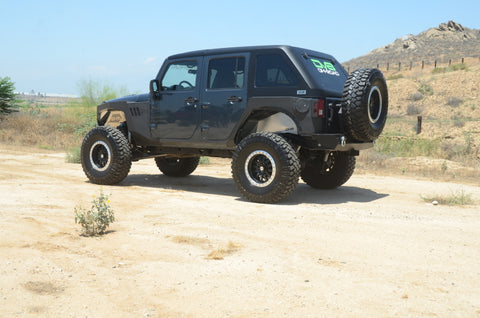 DV8 Offroad 07-18 Jeep Wrangler JK 2 Piece Fast Back Hard Top 4 Door - Black (DS Only) - HT07FB42