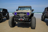 Oracle Jeep Wrangler JK 07-17 LED Waterproof Halo Kit - ColorSHIFT w/ Simple Controller - 3943-504