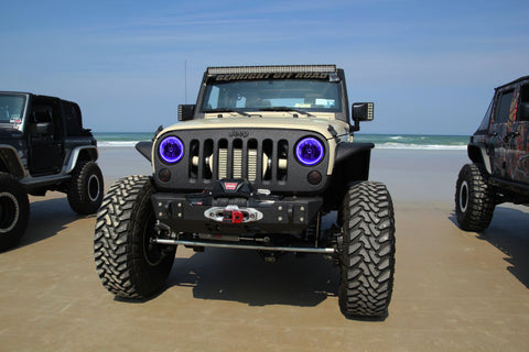 Oracle Jeep Wrangler JK 07-17 LED Waterproof Halo Kit - ColorSHIFT w/ Simple Controller - 3943-504