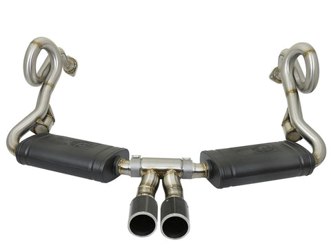 aFe MACHForce-Xp 2in 304 SS Cat-Back Exhaust w/Carbon Fiber Tips 13-16 Porsche Boxster 2.7L/3.4L - 49-36415-C