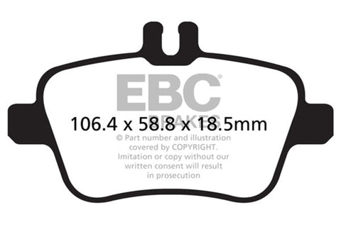 EBC 13+ Mercedes-Benz CLA250 2.0 Turbo Greenstuff Rear Brake Pads - DP22157