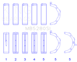 King Ford 281CI/330CI 4.6L/5.4L V8 (Size +0.25) Main Bearing Set - MB5280SI0.25
