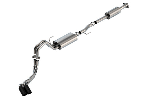 Borla F-150 2021 2.7L/3.5L 4dr CC SB EC STB Lar/KingR/Plnm/LTD 3/2.25 DSE CB Touring BLK CHR Tips - 140870BC