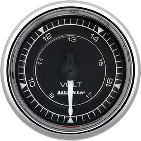 AutoMeter Chrono 2-1/16in 18V Digital Stepper Motor Voltmeter Gauge - Chrome - 9791