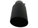 aFe MACHForce XP Exhausts Tips SS-304 EXH Tip 4In x 7Out x 18L Bolt-On (blk) - 49-92023-B