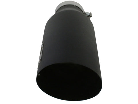 aFe MACHForce XP Exhausts Tips SS-304 EXH Tip 4In x 7Out x 18L Bolt-On (blk) - 49-92023-B