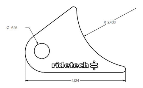 Ridetech Large Rear Axle Tab for Tri Link No Powdercoat - 90000144