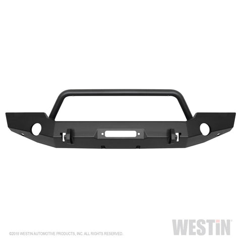 Westin 18-19 Jeep Wrangler JL WJ2 Full Width Front Bumper w/Bull Bar Textured Black - 59-80115