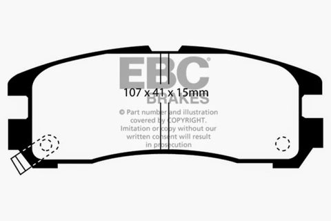 EBC 95-99 Chrysler Sebring Coupe 2.0 Greenstuff Rear Brake Pads - DP2738