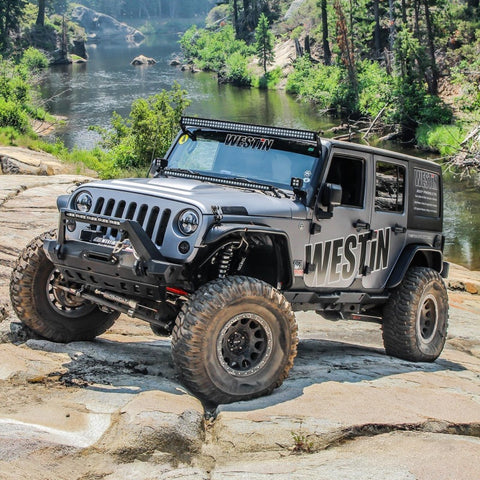 Westin/Snyper 07-17 Jeep Wrangler Unlimited Rock Slider Steps - Textured Black - 42-7015