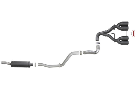 aFe Rebel Series 2.5in. 304 SS C/B Exhaust System 2018 Jeep Wrangler (JL) V6-3.6L - Black Tip - 49-38071-B