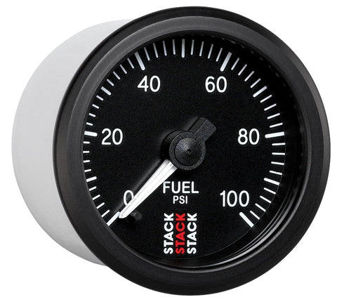 Autometer Stack 52mm 0-100 PSI 1/8in NPTF Male Pro Stepper Motor Fuel Pressure Gauge - Black - ST3306