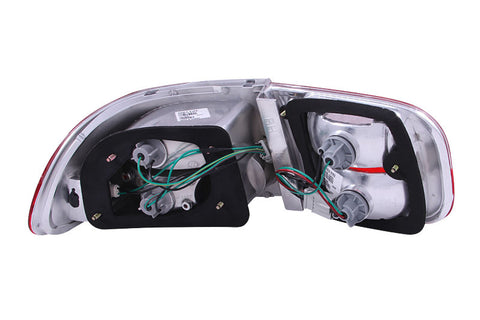 ANZO 1992-1995 Honda Civic Taillights Red/Clear - 221220