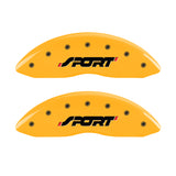 MGP 4 Caliper Covers Engraved Front & Rear SPORT Yellow finish black ch - 10229SSPOYL