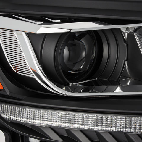 AlphaRex 2019+ Ford Ranger PRO-Series Proj Headlights Plank Style Black w/Seq Signal/DRL - 880120