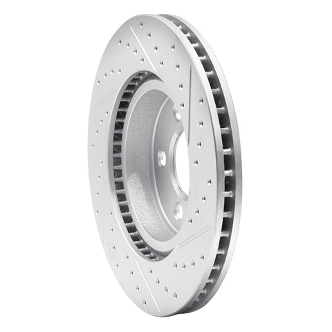 R1 07-12 Ford Edge Rear Left Drilled & Slotted Geo-Carbon Rotor - 830-80067L