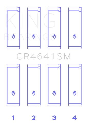 King Suzuki J24B (Size 0.25 Oversized) Rod Bearing Set - CR4641SM0.25