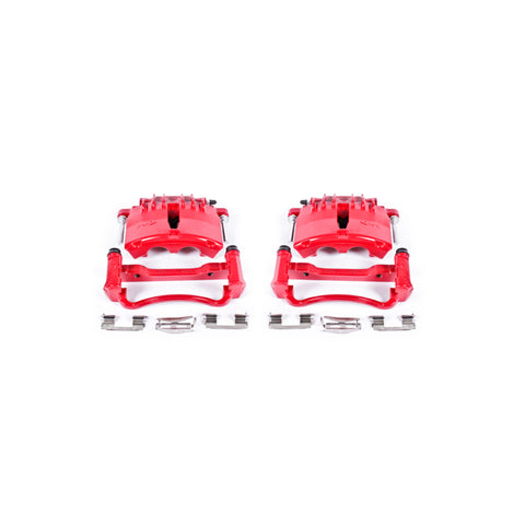 Power Stop 99-02 Ford Mustang Front Red Calipers w/Brackets - Pair - S4722