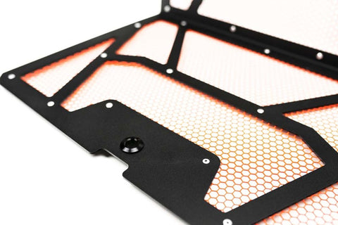 Agency Power 14-18 Polaris RZR XP 1000 / XP Turbo Vented Engine Cover - Matte Black/Orange Mesh - AP-RZR-111-FMB-MOR