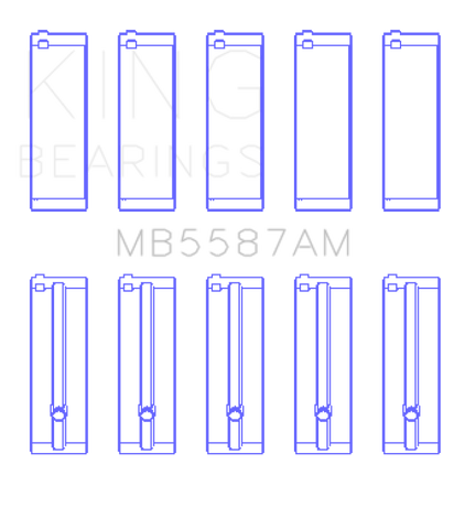 King 92-95 Suzuki Sidekick G15A/G16A/G16B Crankshaft Main Bearings - 5 Pairs in Set - MB5587AM