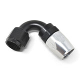 Russell Performance -10 AN Black/Silver 120 Degree Tight Radius Full Flow Swivel Hose End - 613423