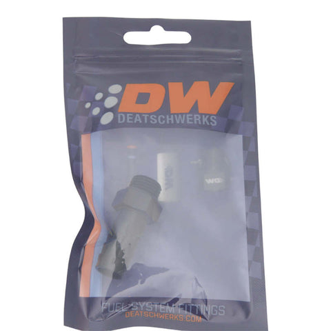 DeatschWerks 6AN ORB Male to 1/2in Male Triple Barb Fitting (Incl O-Ring) - Anodized Matte Black - 6-02-0511-B