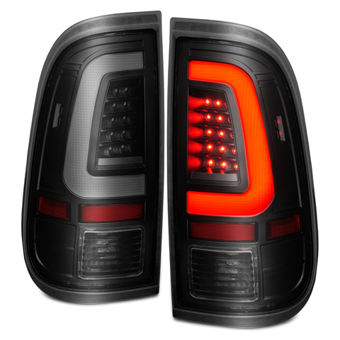 ANZO 2008-2016 Ford  F-250  LED Tail w/ Lights Bar Black Housing Smoke Lens - 311379