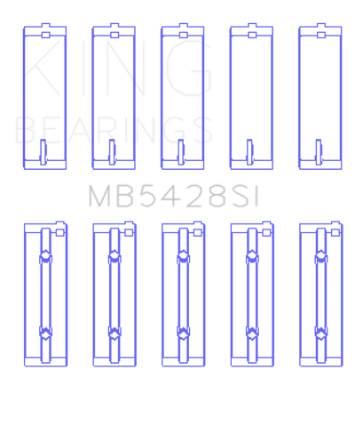 King Engine Bearings Honda R16A/R18A 2006- Current (Size +1.0mm) Main Bearing Set - MB5428SI1.0
