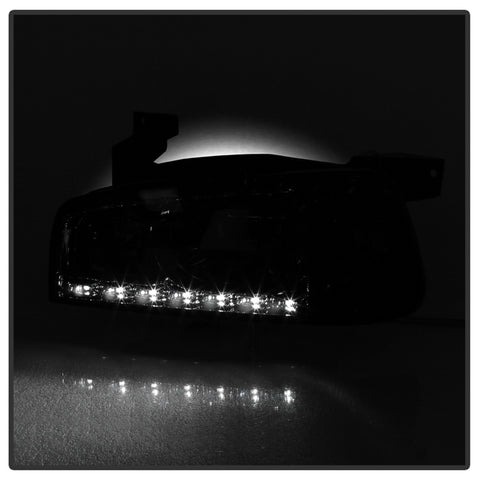 xTune Dodge Charger 06-10 1Pc LED Crystal Headlights Chrome HD-ON-DCH05-1PC-LED-C - 5017628