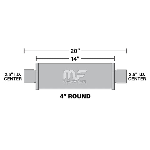 MagnaFlow Muffler Mag SS 14X4X4 2.5X2.5 - 10416
