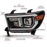 ANZO 2007-2014 Toyota Tundra Projector Light Bar H.L Black Amber(Led High Beam) (Halogen Version) - 111447