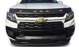 AVS 15-22 Chevy Colorado Aeroskin Low Profile Hood Shield w/ Lights - Black - 753113