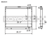 Koyo 1998-Aug 2000 Nissan Skyline GT-R R34 2.6L Turbo Radiator - HH020879