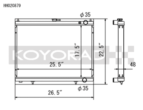 Koyo 1998-Aug 2000 Nissan Skyline GT-R R34 2.6L Turbo Radiator - HH020879