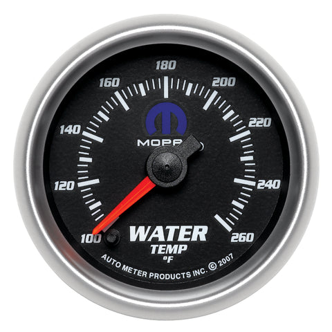 AutoMeter Gauge Water Temp 2-1/16in. 100-260 Deg. F Digital Stepper Motor Black Mopar - 880018