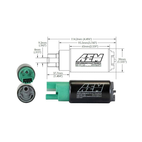 AEM 340LPH 65mm Fuel Pump Kit w/o Mounting Hooks - Ethanol Compatible - 50-1220